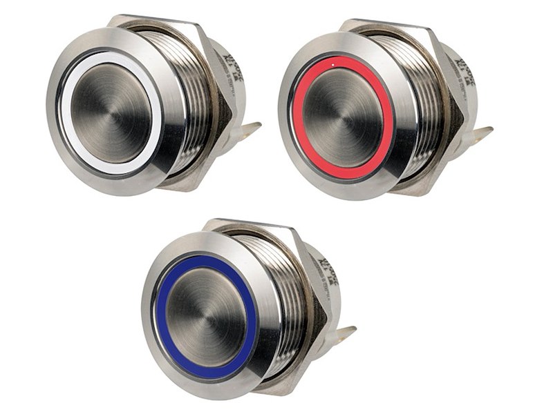 Interruttori Push-Pull FLAT a basso profilo in acciaio inox