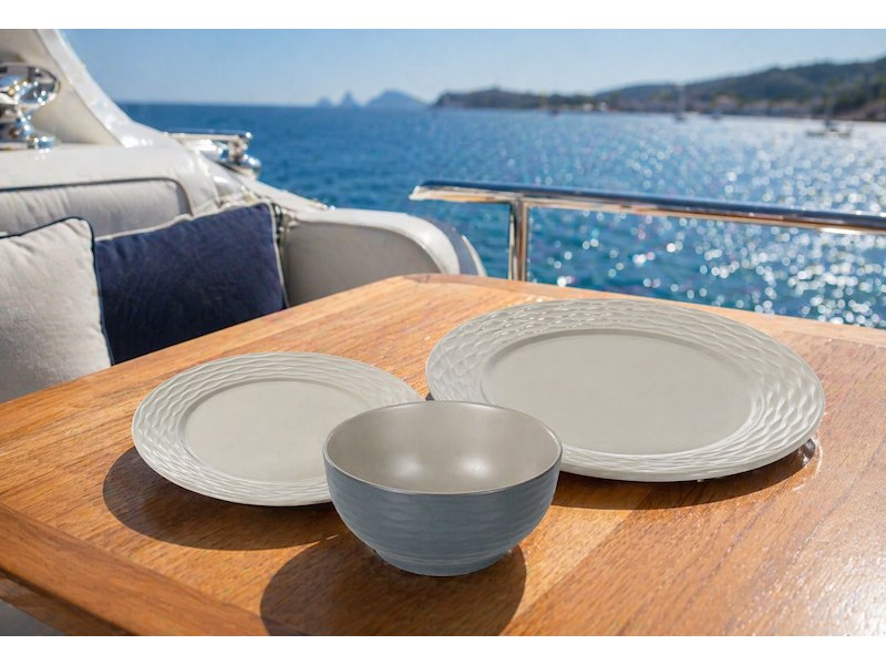 Set Stoviglie in Melamina Premium "Ripple Sand".
