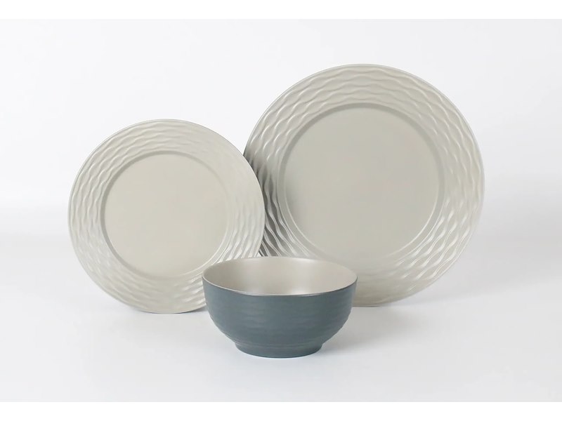Set Stoviglie in Melamina Premium "Ripple Sand".