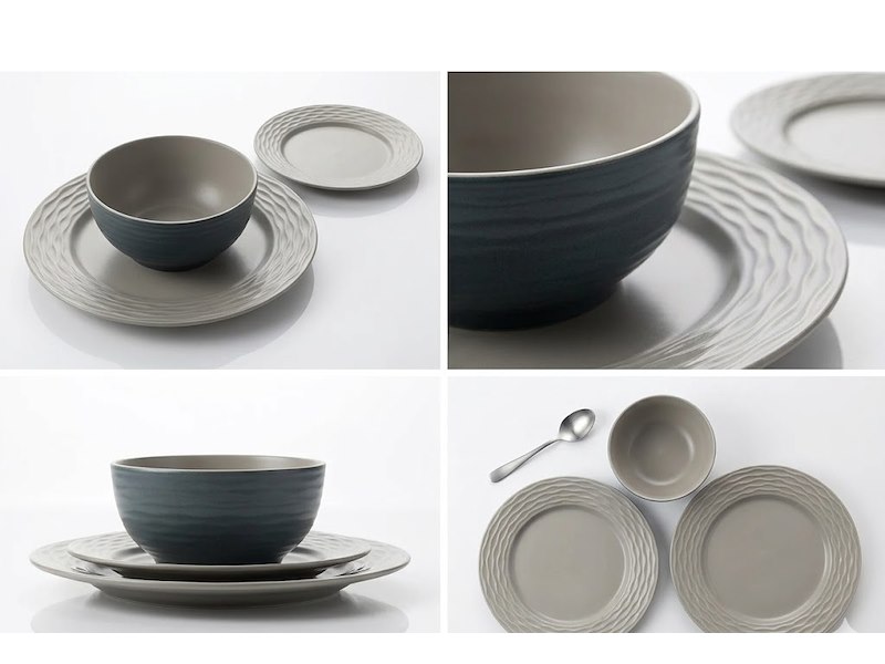 Set Stoviglie in Melamina Premium "Ripple Sand".