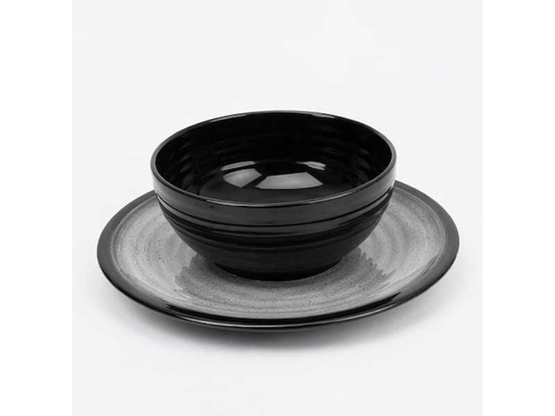 Set Stoviglie Melamina Premium "Granite Grey"