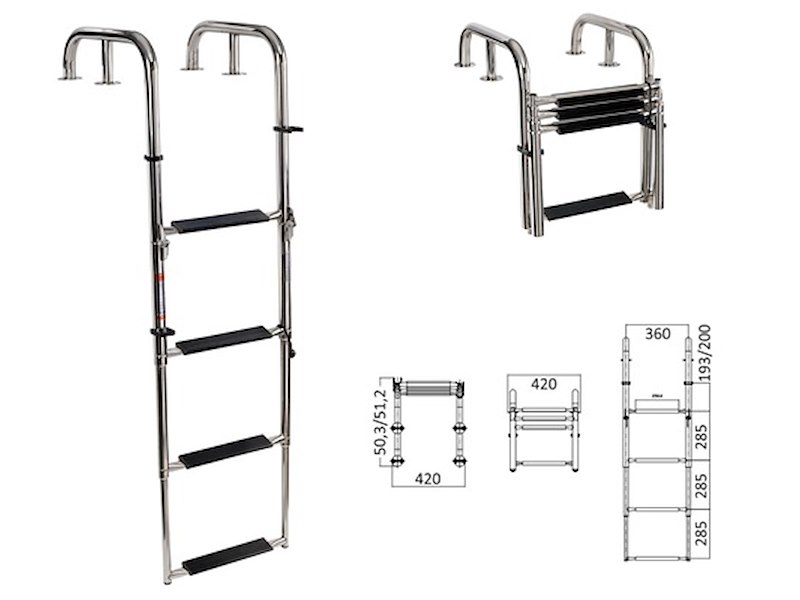 Scalette telescopiche da plancetta con maniglie integrate