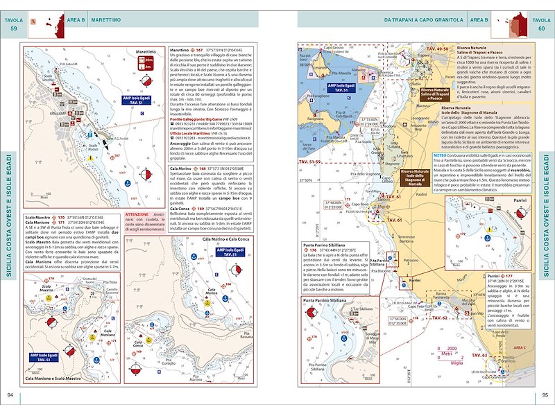 Portolano cartografico Sicilia - Malta - Isole Eolie - Egadi - Pantelleria - Lamedusa