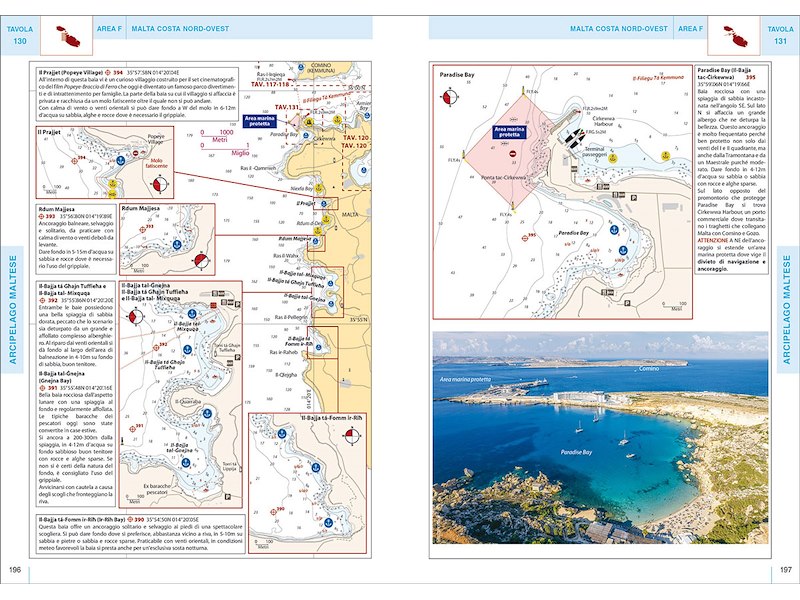 Portolano cartografico Sicilia - Malta - Isole Eolie - Egadi - Pantelleria - Lamedusa