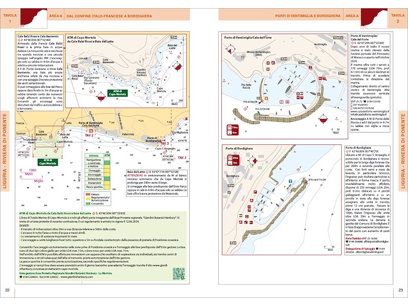 Portolano cartografico Mar Ligure - Tirreno setten - Corsica