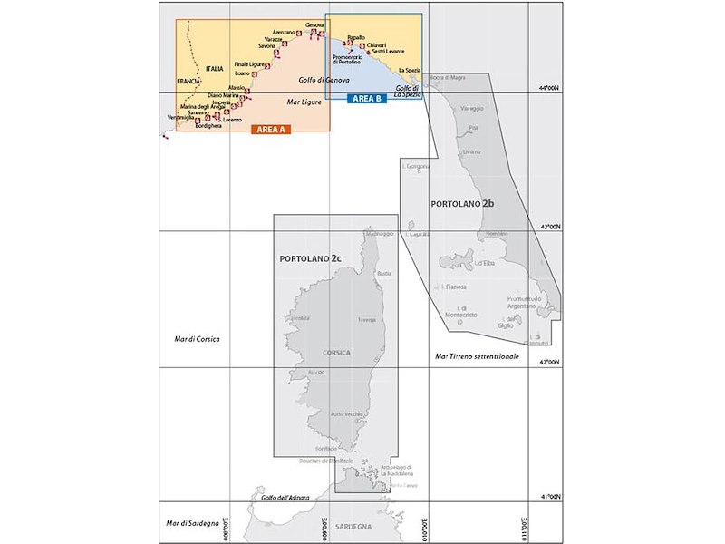 Portolano cartografico Mar ligure - Golfo di Genova - Golfo di La Spezia