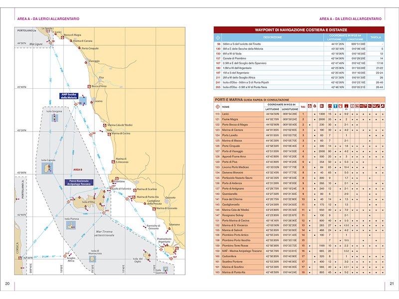 Portolano cartografico da Lerici all’ Argentario e Arcipelago Toscano