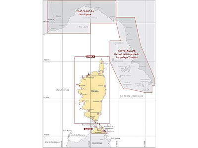 Portolano cartografico Corsica e nord Sardegna - 2C -
