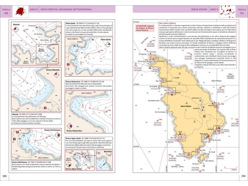 Portolano Cartografico Grecia Egea  Peloponneso Orien. Golfo di Saronico e Cicladi - 7 -