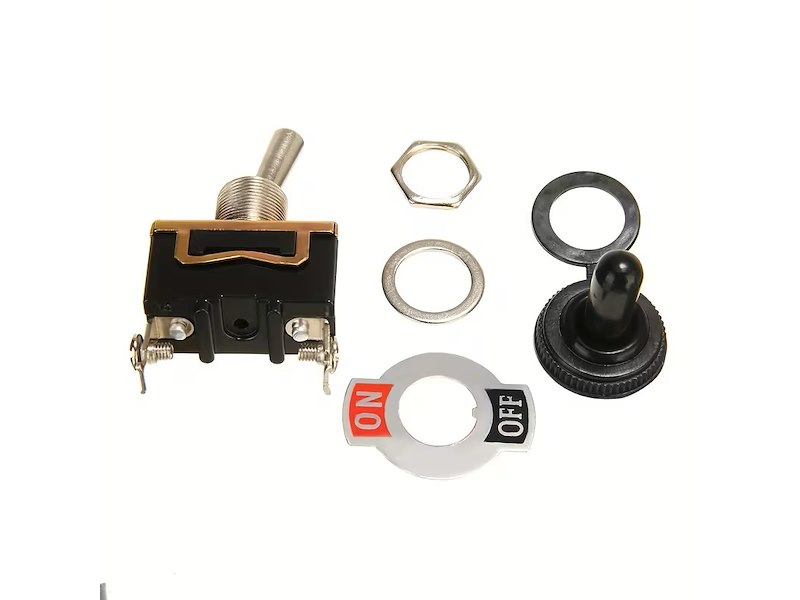Interruttore a levetta con cappuccio stagno - 2 Terminali 15A -