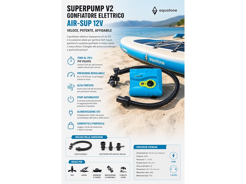 Gonfiatore SuperPump V2 - alta pressione -