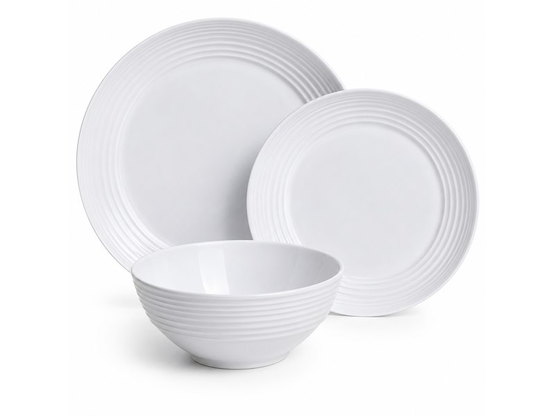 Set Piatti Nautici Antiscivolo Cool White – 12 Pezzi