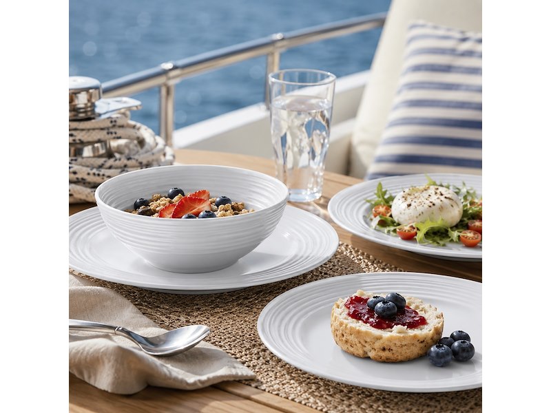 Set Piatti Nautici Antiscivolo Cool White – 12 Pezzi