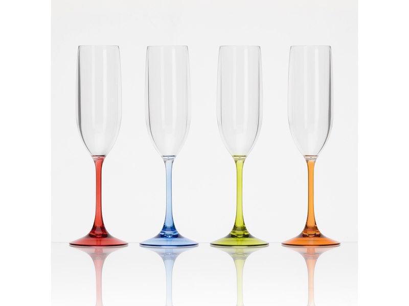Set 4 Flute da Prosecco Colorati