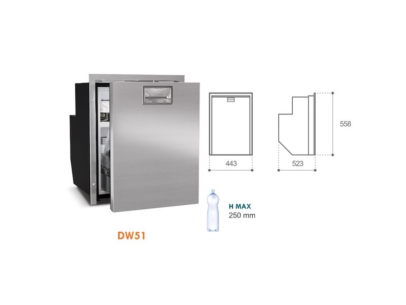 Frigo-freezer Vitrifrigo in acciaio inox - DW51i OCX2