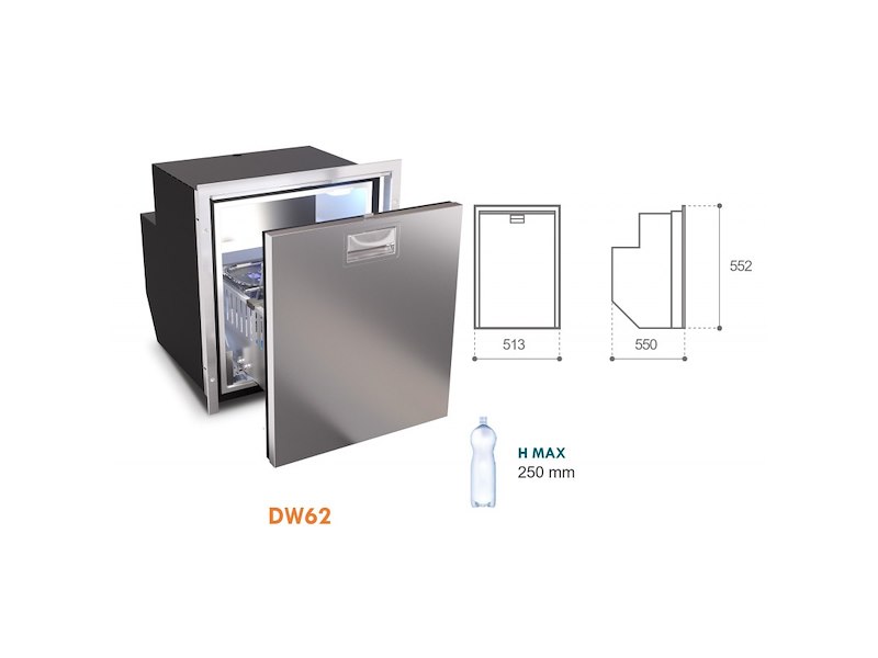 Frigo-freezer Vitrifrigo in acciaio inox - DW62i OCX2