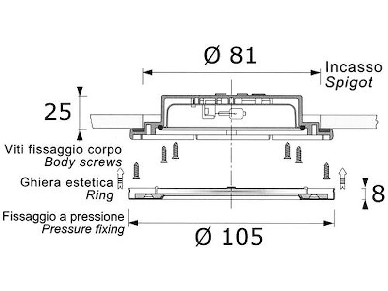Faretto ad incasso Foresti & Suardi " Circle "