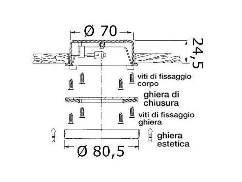 Faretto ad incasso Foresti & Suardi " Hydra "