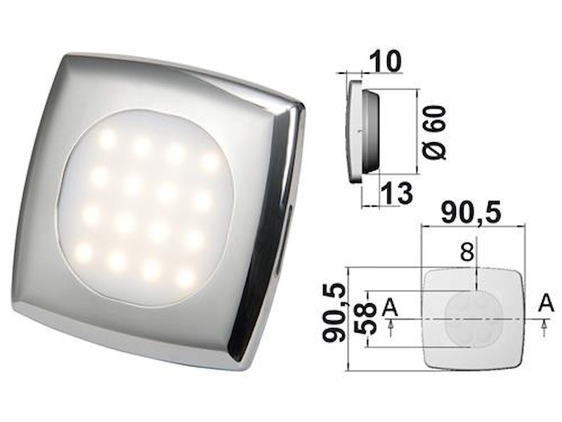 Faretto Square 16 Led
